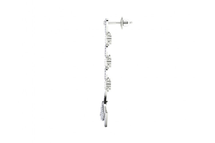Rosa Long diamond dangle earrings in gold